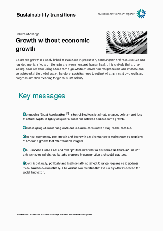 Growth without economic growth